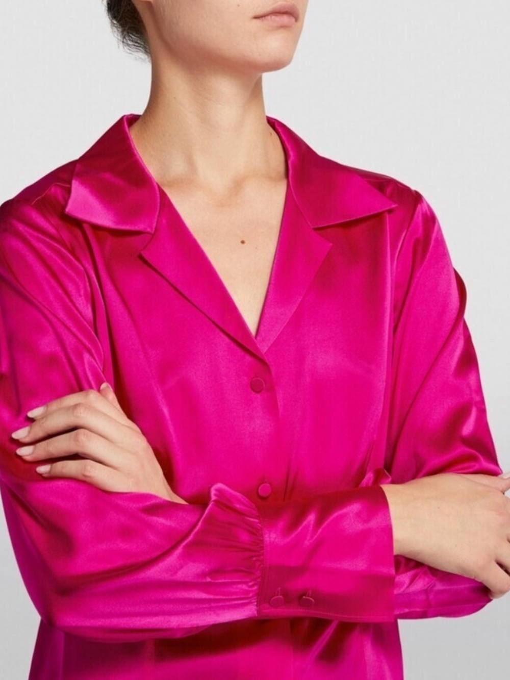$398 Unworn Frame Silk Femme Shirt in Magenta - Picture 13 of 13